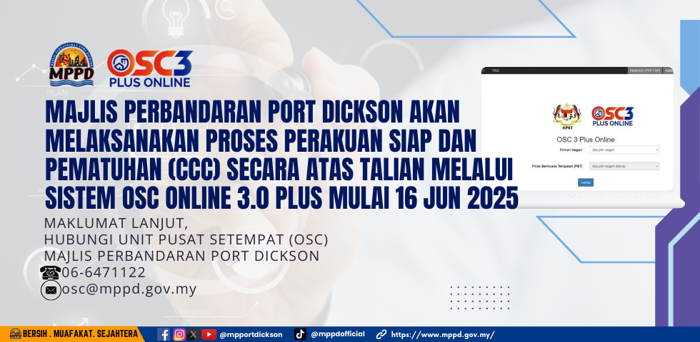 PELAKSNAAN PROSES PERAKUAN SIAP DAN PEMATUHAN (CCC) BERMULA 16 JUN 2025