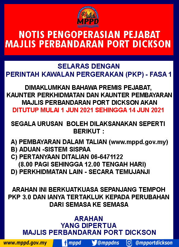 NOTIS PENGOPERASIAN PEJABAT MAJLIS PERBANDARAN PORT DICKSON 