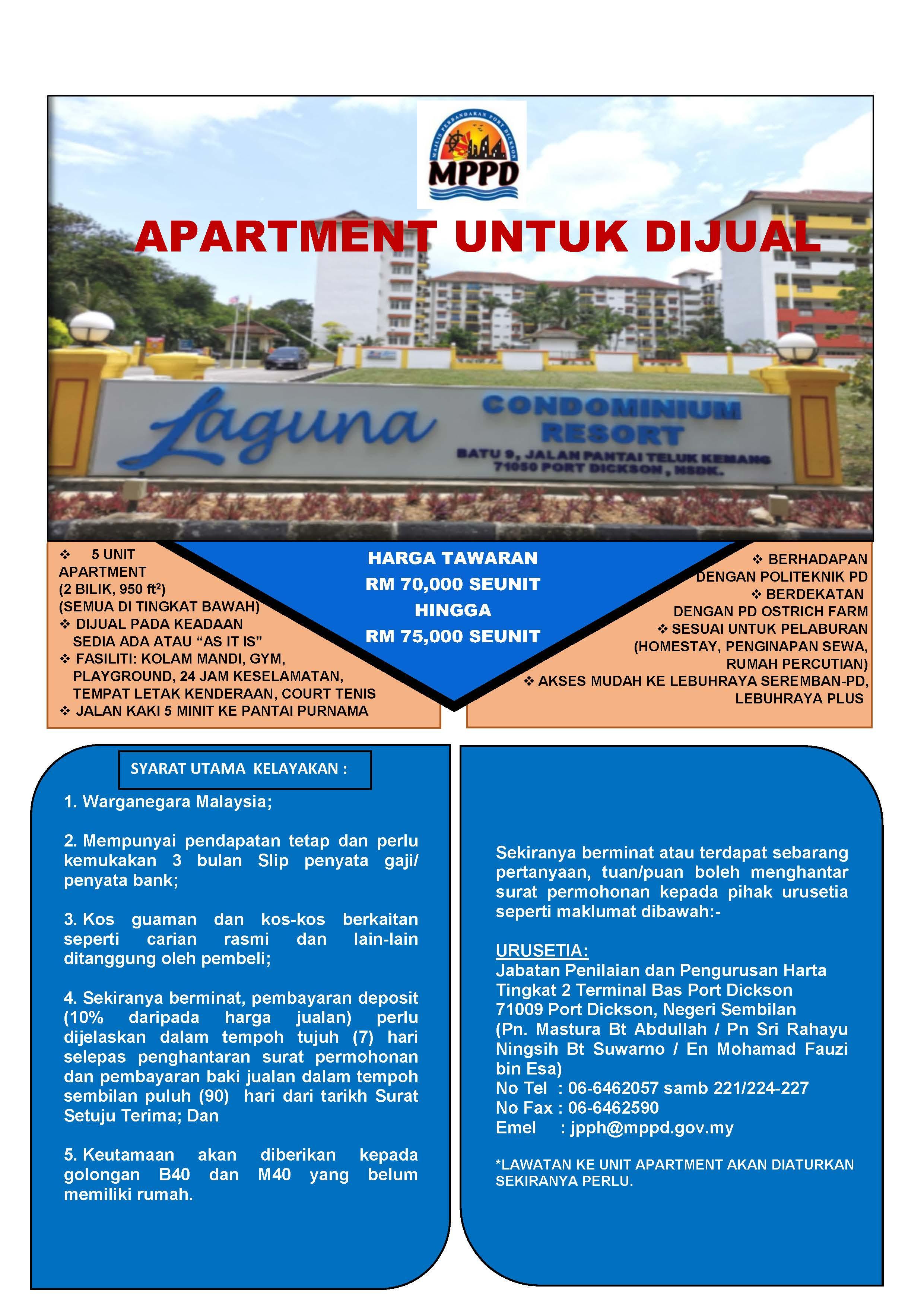 NOTIS JUALAN LAGUNA APARTMENT 